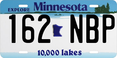 MN license plate 162NBP