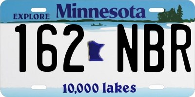 MN license plate 162NBR