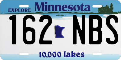 MN license plate 162NBS
