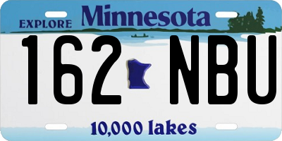 MN license plate 162NBU