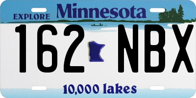 MN license plate 162NBX