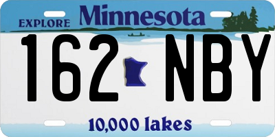 MN license plate 162NBY