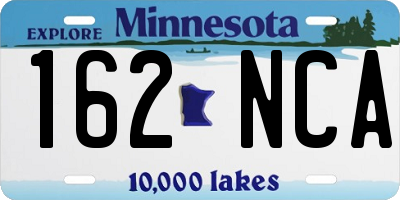 MN license plate 162NCA