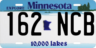 MN license plate 162NCB