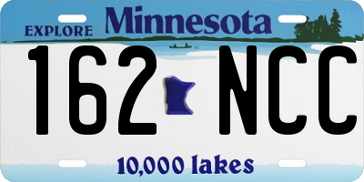 MN license plate 162NCC