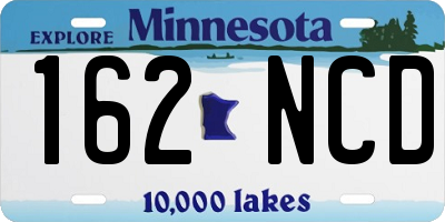 MN license plate 162NCD