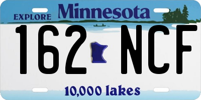 MN license plate 162NCF