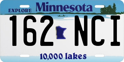 MN license plate 162NCI