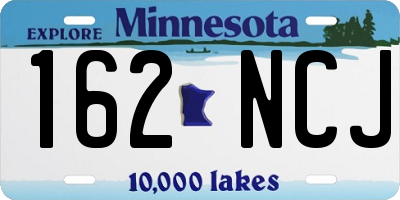 MN license plate 162NCJ