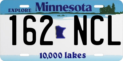 MN license plate 162NCL