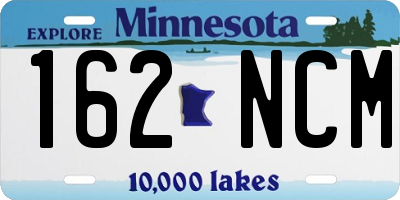 MN license plate 162NCM