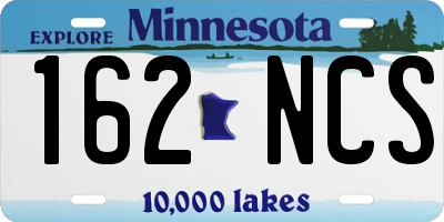 MN license plate 162NCS