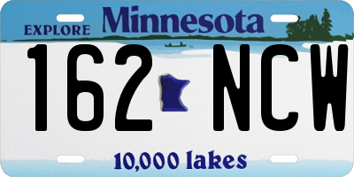 MN license plate 162NCW