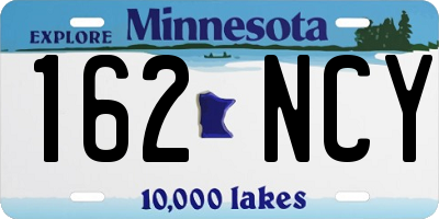 MN license plate 162NCY