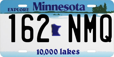 MN license plate 162NMQ