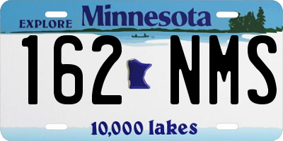MN license plate 162NMS