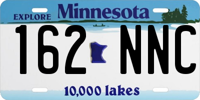 MN license plate 162NNC