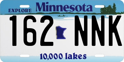 MN license plate 162NNK