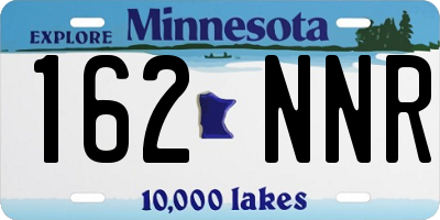 MN license plate 162NNR