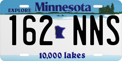 MN license plate 162NNS