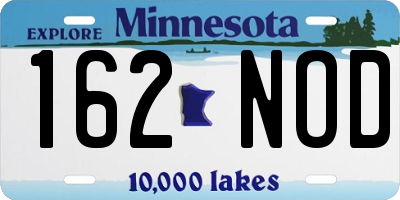 MN license plate 162NOD