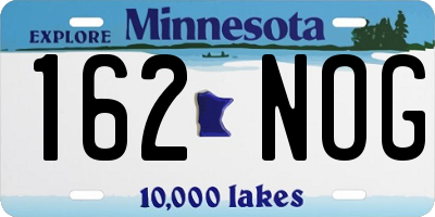 MN license plate 162NOG
