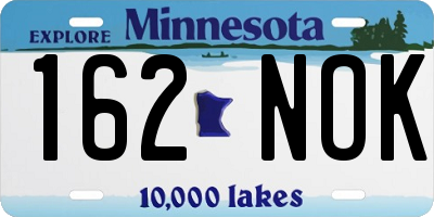 MN license plate 162NOK