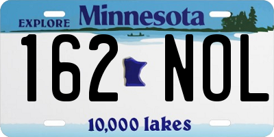 MN license plate 162NOL