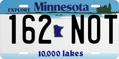 MN license plate 162NOT