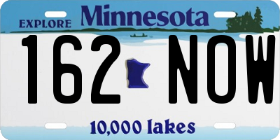MN license plate 162NOW