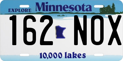 MN license plate 162NOX