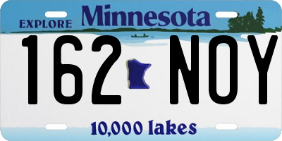 MN license plate 162NOY