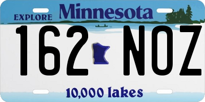 MN license plate 162NOZ