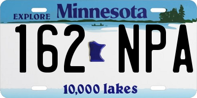 MN license plate 162NPA
