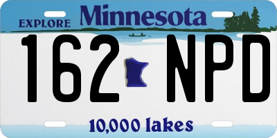 MN license plate 162NPD