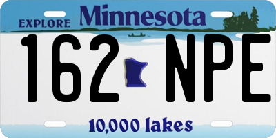 MN license plate 162NPE