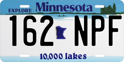 MN license plate 162NPF