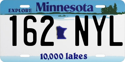 MN license plate 162NYL