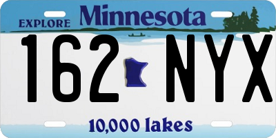 MN license plate 162NYX