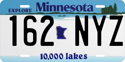 MN license plate 162NYZ