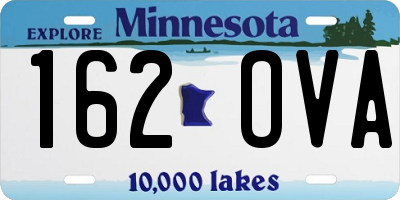 MN license plate 162OVA