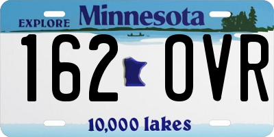 MN license plate 162OVR