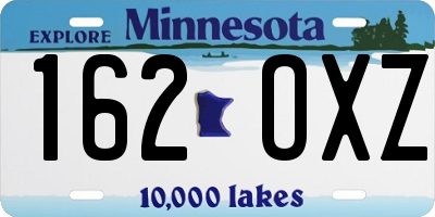 MN license plate 162OXZ