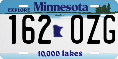 MN license plate 162OZG