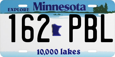 MN license plate 162PBL