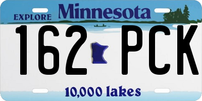 MN license plate 162PCK