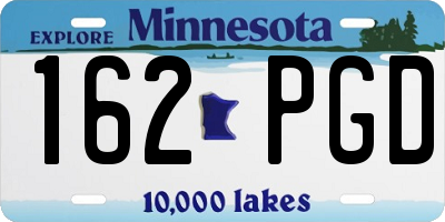 MN license plate 162PGD