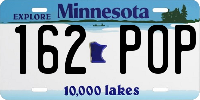 MN license plate 162POP