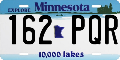 MN license plate 162PQR