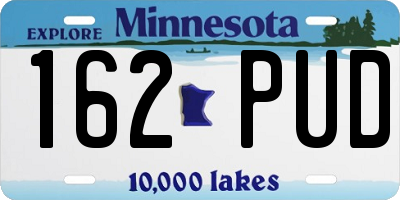 MN license plate 162PUD